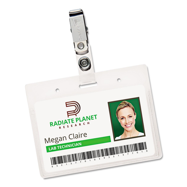 Avery Clip On ID Badge Holder, Clear, 50/Box (2921) | Wish