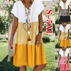 Summer, Plus Size, Dress, V Neckdress