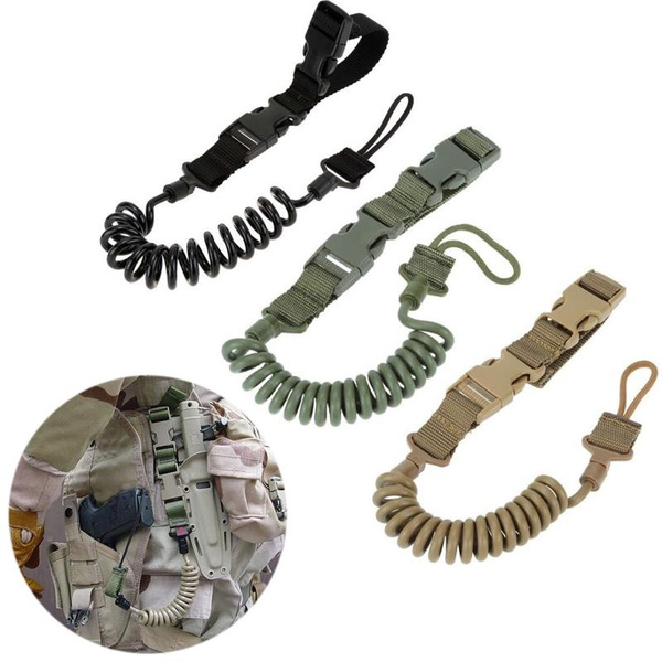 Military Tactical Lanyard Multi-purpose Spring Lanyard Pistol Secure ...