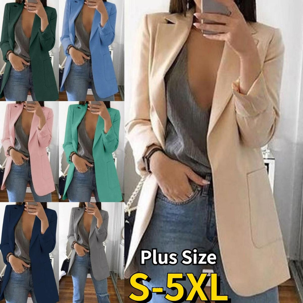 2023 Spring Women Blazer Trending Fashion Casual Long Sleeve Slim Jackets  Blazers Open Front Office Lady Suits OL Lapel Coat Cardigan Formal Blazers