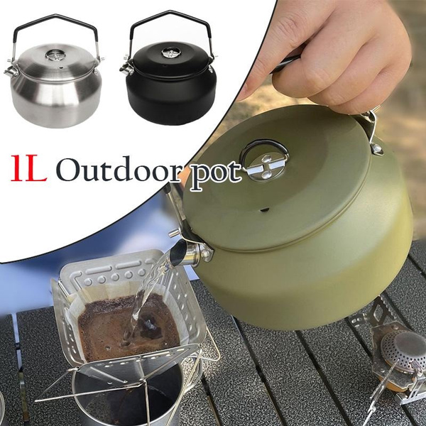 1L Camping Outdoor Kettle Stainless Steel 304 Kettle Cooking Utensils ...