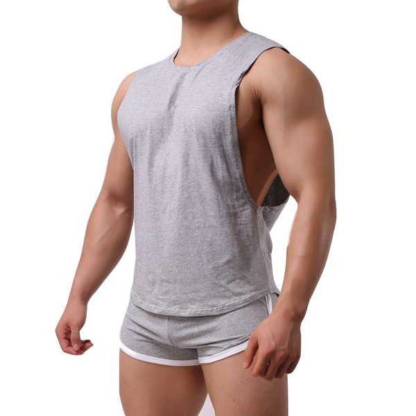 Men Boxers Short Tank Tops Set, Home Lounge Wear Casual Sleep Wear ...