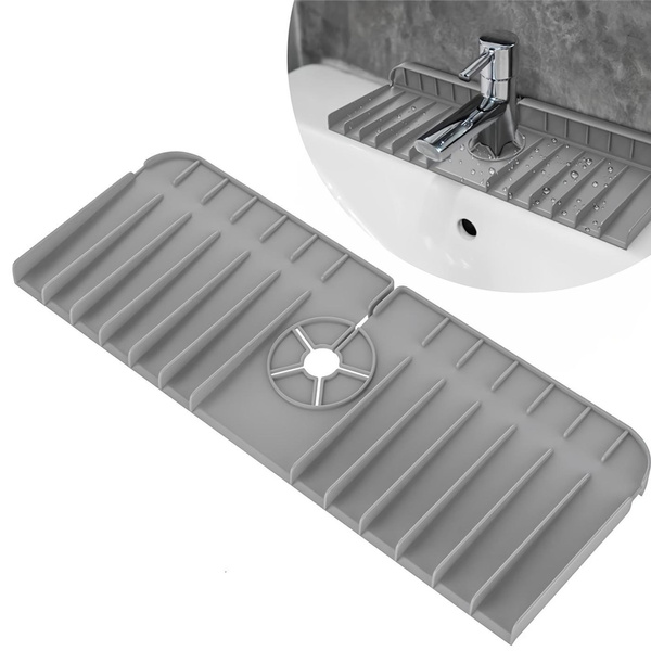Silicone Faucet MAT, Kitchen Sink Splash Guard Behind Faucet