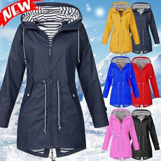 womenwindbreaker, waterproofcoat, Plus Size, hooded