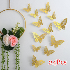 butterfly, Home Decor, gold, 3dwallsticker