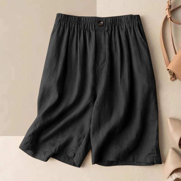 S5XL ZANZEA Women Plus Size Cotton Shorts Solid Color Pants Wish