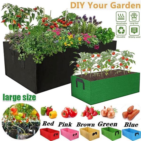 5 Sizes Rectangle Plant Grow Bags Non-Woven Fabric Anti-corrosion ...