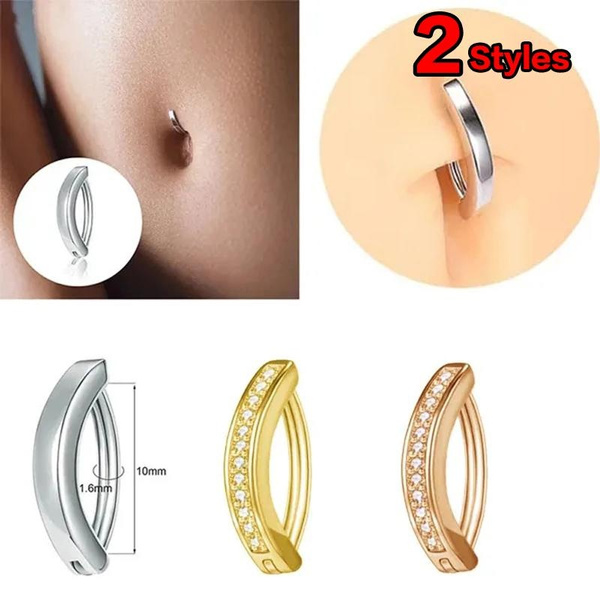 Minimalist belly clearance button rings