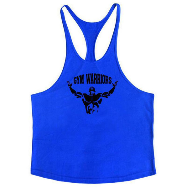 Men's Gym Wear Bodybuilding Vest Sleeveless Gym Workout Shirt Cotton ...