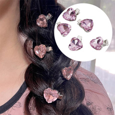 pink, Heart, Love, Barrettes
