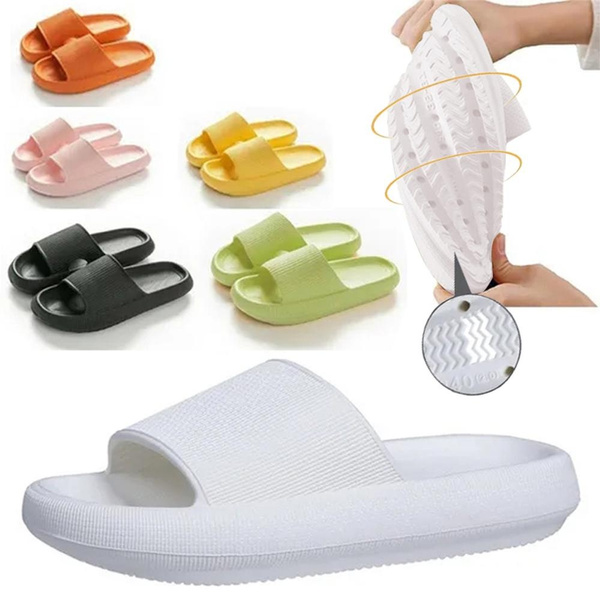 2023 Fashion Cloud Slippers Soft Slide Sandals for Women Men Non-Slip  Shower Shoes Bath Slippers Summer Beach Slides(Plus Size34-45)