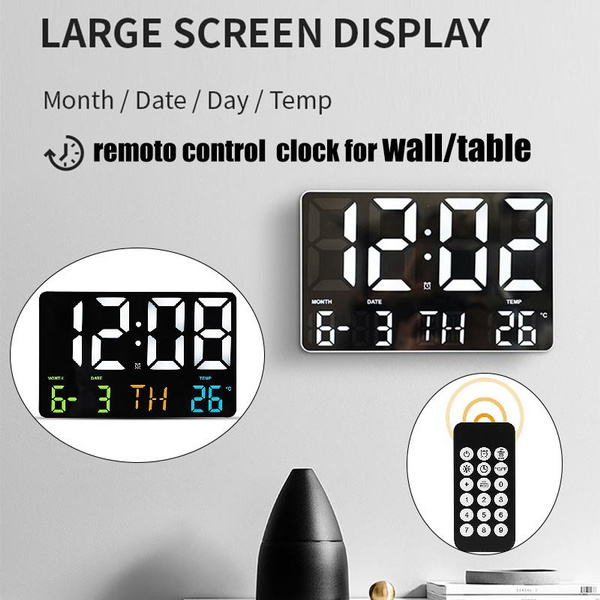 Remote Control Large Screen Led Digital Clock Living Room LED Digital