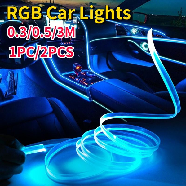 1PC/2PCS 0.3M/0.5M/3M USB Car Interior RGB Led Decorative Lamp Neon ...