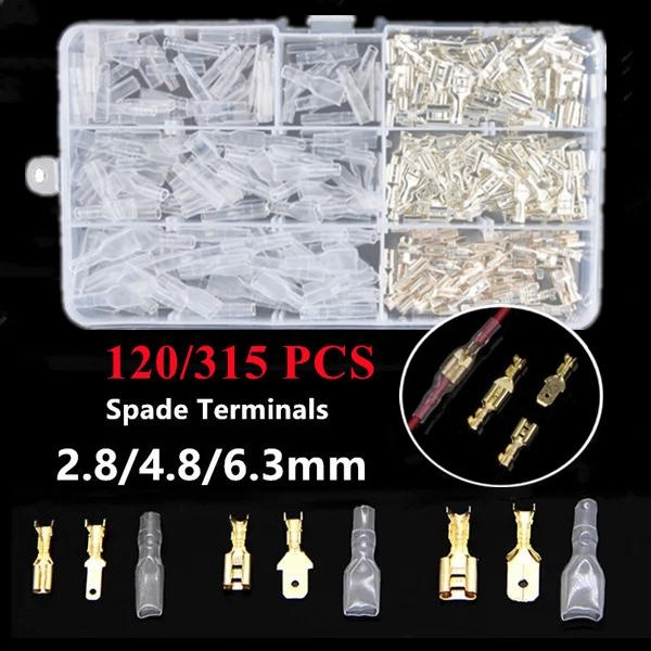 450 Pezzi Terminali A Vanga Per Cavi Elettrici - Set Misto 2.8/4.8/6.3 Mm, Crimpatura, 16 AWG