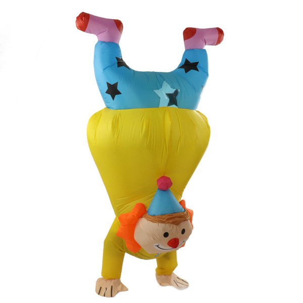 Adult Inflatable Handstand Clown Costume Halloween Upside Down Clown QT ...