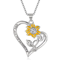 lettering, 925 sterling silver, Jewelry, Sunflowers