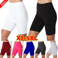 New Sports Home Shorts Women Summer Casual Thin Shorts Solid Color Skinny Short  Pants Workout Running Leggings Plus Size XS-5XL