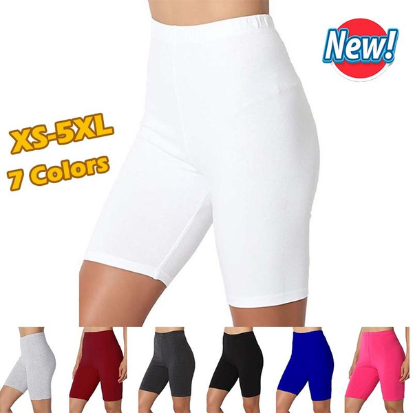 New Sports Home Shorts Women Summer Casual Thin Shorts Solid Color Skinny  Short Pants Workout Running Leggings Plus Size XS-5XL