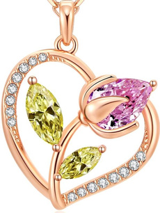 Cubic Zirconia, Heart, Jewelry, gold