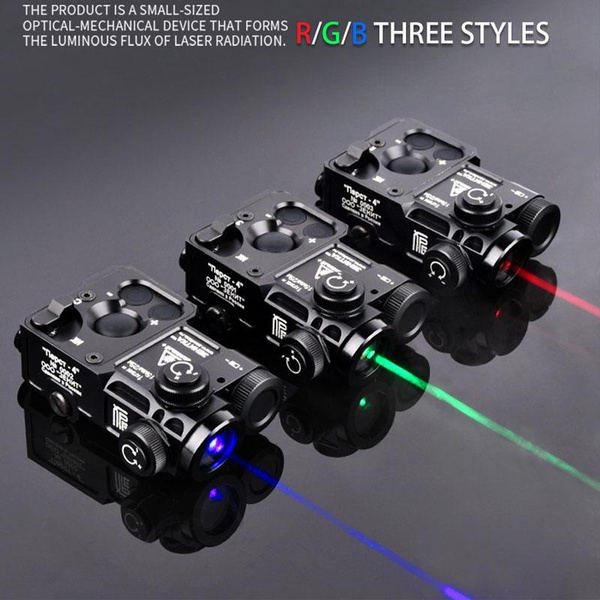 Interrupteur Tactique PEQ-15 WADSN - Lumière IR LED Rouge/vert/bleu/blanc, Noir