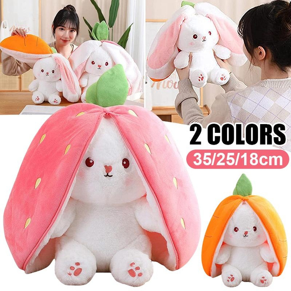 Buy Zipper Reversible Strawberry Bunny Soft Toy for Kids Playing