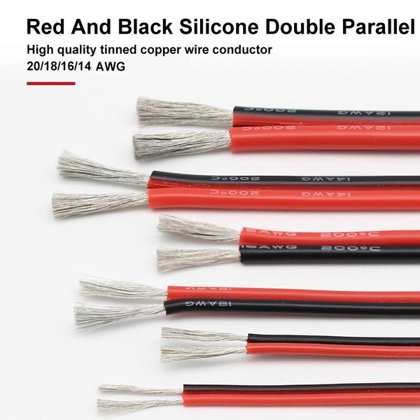 Car Battery Cable 10meters Super Soft Silicone Cable 2 Pin Tin Plated