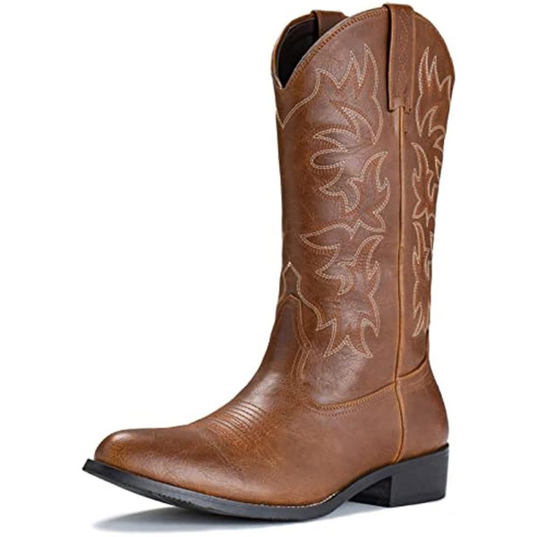 IUV Men's Cowboy Boots, Western Boots, Durable, Classic, Embroidered ...