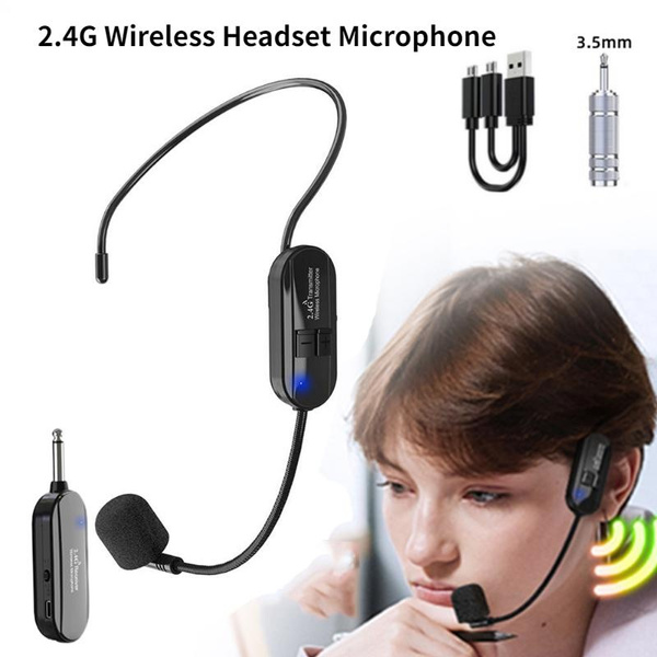 Wireless Microphone Headset, 2.4G Wireless Mic, 50m Stable Wireless