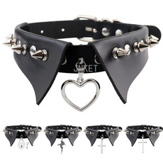 leatherchoker, Goth, leatherchokerwomen, punk necklace
