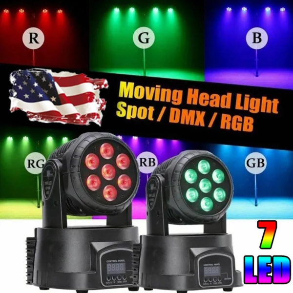 70W Moving Head Stage Lighting RGBW Wash 7LED 9/14CH DMX Mini