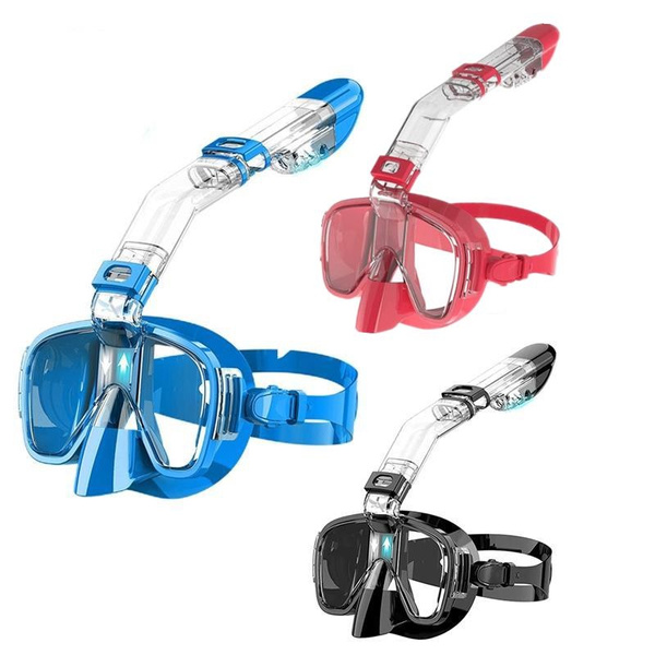 Snorkel Mask Foldable Diving Mask Set with Dry Top System and Camera ...