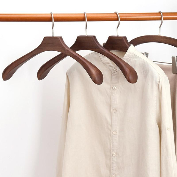 1pc Wooden Coat Hanger Luxury Suit Hangers for Clothes Closet Wardrobe