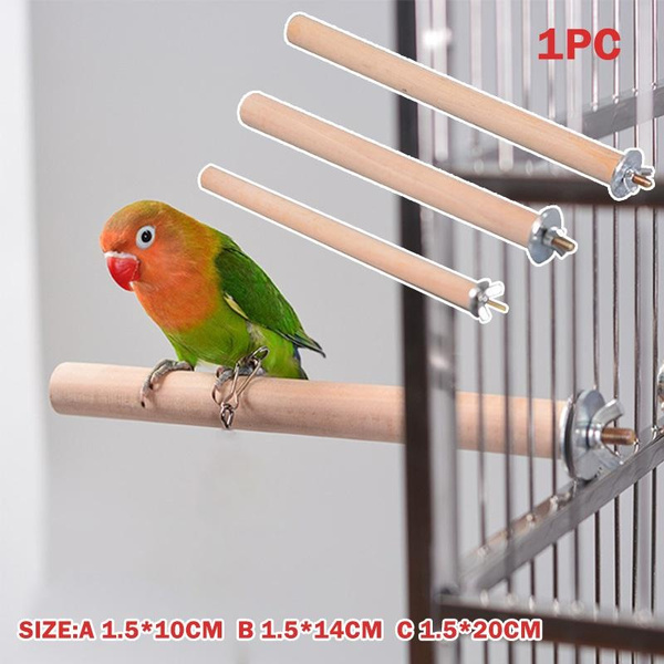 1PC Parrot Pet Raw Wood Hanging Stand Rack Toy Wooden Platform Parakeet