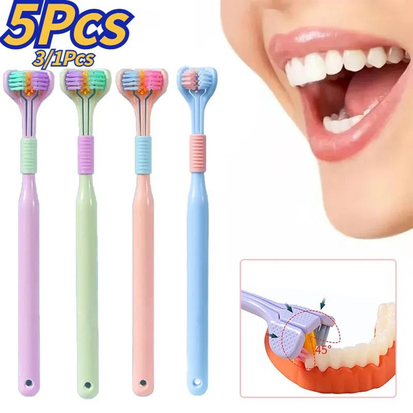 5PCS/3/1PCS Edge Soft Bristle Toothbrush Adult Toothbrush Ultra-fine ...