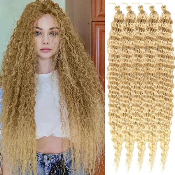 30inch Synthetic Deep Twist Braiding Hair Body Wave Crochet Hair Ocean ...