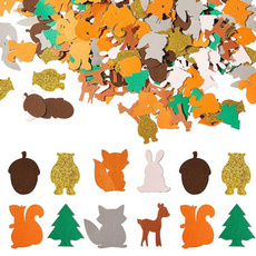 Baby, tableconfetti, Shower, woodland