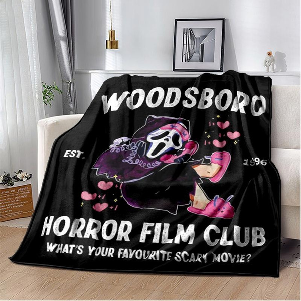 Cute Ghost Blanket Horror Film Club Flannel Blanket Scream Blanket
