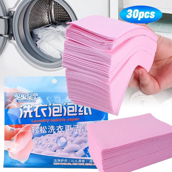 Laundry Detergent Tablet Sheet Washing Wipe Washing Machine Tide Color  Catcher Grabber Sheet Bubble Cloth Anti Dyed Home 30pcs