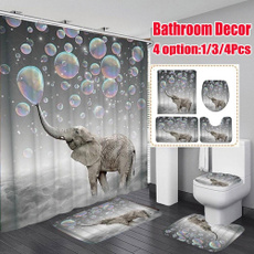 Bathroom, Bathroom Accessories, Waterproof, elephantshowercurtain