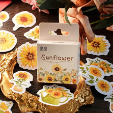 cute, Plants, Sunflowers, labelsticker
