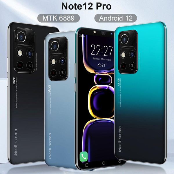 NOTE 12 PRO 4G/5G Ultra High Definition Mobile Phone Android 12 5.8 ...