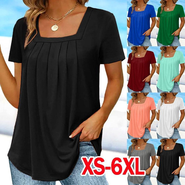 XS-6XL Womens Fashion Clothing Summer Tops for Woman Plus Size