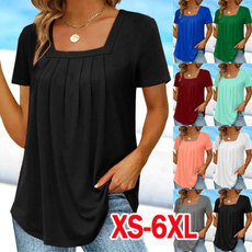 Summer, Мода, Pleated, Plus size top