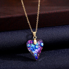 weddingparty, Heart, eye, Crystals Necklace