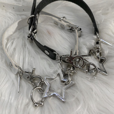 leatherchoker, Punk jewelry, Goth, punk necklace