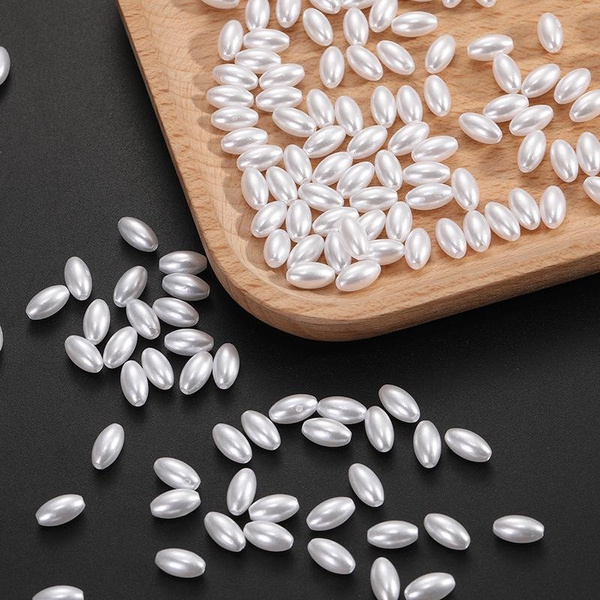 6*10mm DIY Clothing accessories Straight hole ellipse Pearl Rice Grains