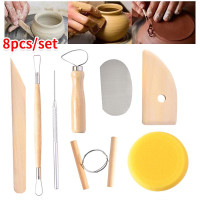 Pottery Clay Sculpting , 22Pcs Wooden Handle Pottery Carving & Metal  Scraper & Plastic Clay Shaping