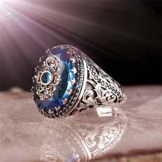 flowerdiamondring, DIAMOND, 925 silver rings, bluesapphirering