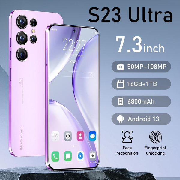 New Mobile Phone S23+Ultra Screen 6.8 Inch Smart Phone 4G/5G Mobile Phone Smart  Phone Ultra-thin 16GB+1TB Face Unlocking Mobile Phone Dual SIM Card NOTE30  Mobile Phone Supports TF Card Smart Phone