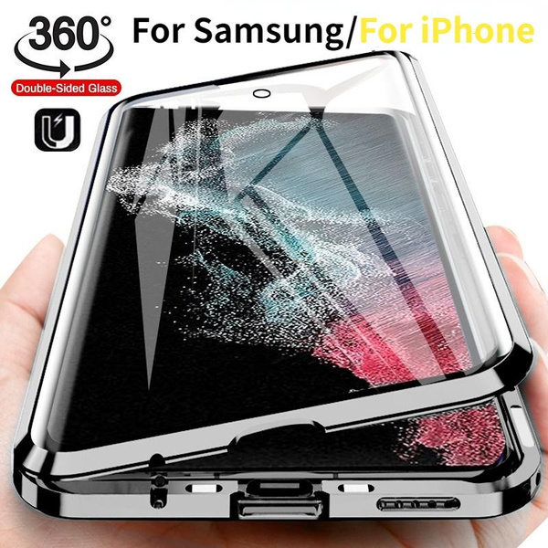 For Samsung Galaxy S23 Ultra S23 Plus Magnetic Glass Screen 360 Protective  Case
